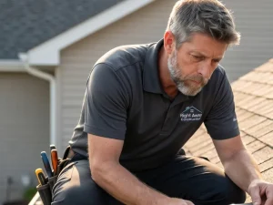 Lewis of Right Away Construction doing an inspection on an asphalt shingle roof in the Twin Cities