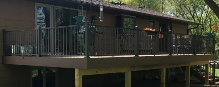 Roof, siding and deck build with aluminum railing, Roseville MN