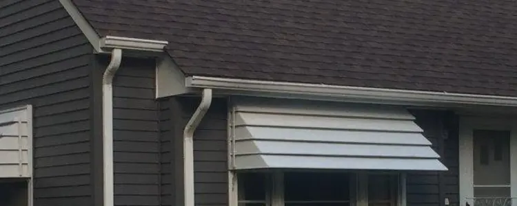 Seamless gutters installed along a Twin Cities roofline