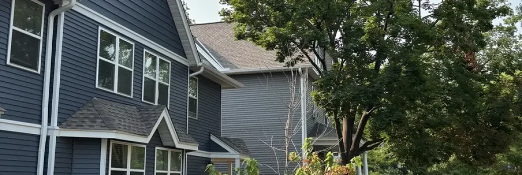 Apartment community exterior in Minneapolis, MN, after a full window replacement